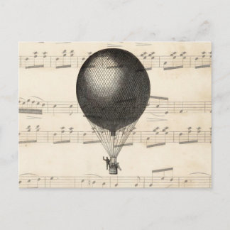  luchtballonvliegtuig Steampunk Hot Air Briefkaart