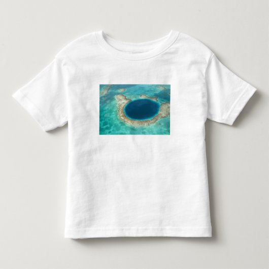 Luchtbeeld van Blue Hole, zeilboot voor anker Kinder Shirts (Voorkant)