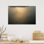 luchtbeeld van boot in Gatunmeer Panama Poster (Keuken)