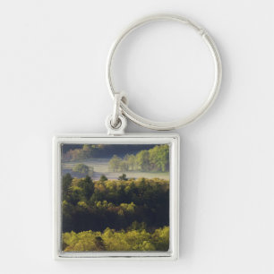 Luchtbeeld van bos in Cades Cove, Great Smoky Sleutelhanger