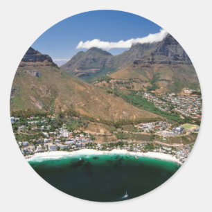 Luchtbeeld van de Atlantische kust die Clifton laa Ronde Sticker