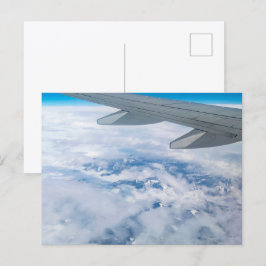 Luchtbeeld van de besneeuwde Alpen – Vlucht naar V Briefkaart