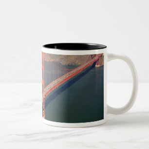 Luchtbeeld van de Golden Gate Bridge in de 2 Tweekleurige Koffiemok