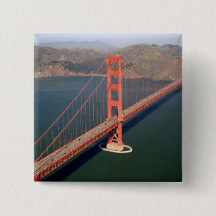 Luchtbeeld van de Golden Gate Bridge in de 2 Vierkante Button 5,1 Cm