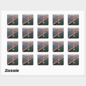 Luchtbeeld van de Golden Gate Bridge in de 2 Vierkante Sticker (Vel)