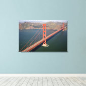Luchtbeeld van de Golden Gate Bridge in de Canvas Afdruk (Insitu (Houten vloer))