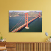 Luchtbeeld van de Golden Gate Bridge in de Canvas Afdruk (Insitu (Woonkamer))