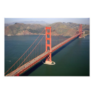 Luchtbeeld van de Golden Gate Bridge in de Foto Afdruk
