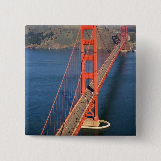 Luchtbeeld van de Golden Gate Bridge in de Vierkante Button 5,1 Cm (Voorkant)