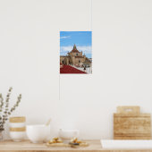 Luchtbeeld van de Kerk van Carmen - Mahon, Menorca Poster (Keuken)