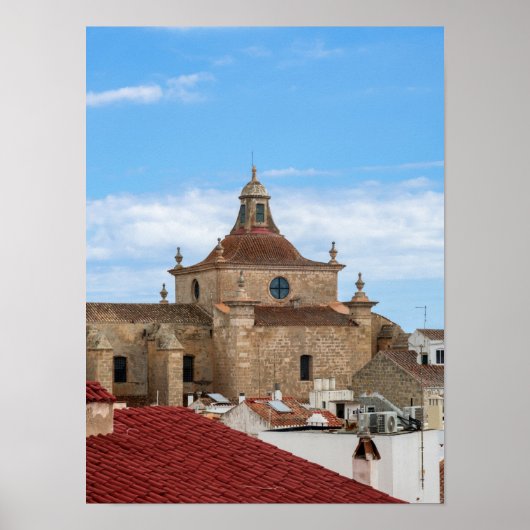 Luchtbeeld van de Kerk van Carmen - Mahon, Menorca Poster (Voorkant)