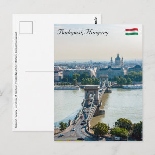 Luchtbeeld van de Kettingbrug - Boedapest, Hongari Briefkaart