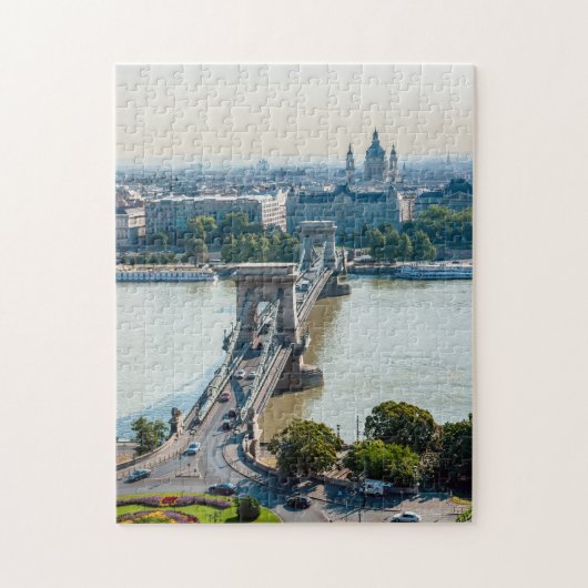 Luchtbeeld van de Kettingbrug - Boedapest, Hongari Legpuzzel (Verticaal)