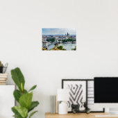 Luchtbeeld van de Kettingbrug in Boedapest, Hongar Poster (Thuiskantoor)