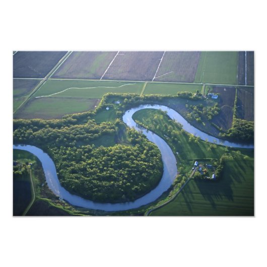 Luchtbeeld van de Rode Rivier van het Noorden Foto Afdruk (Voorkant)