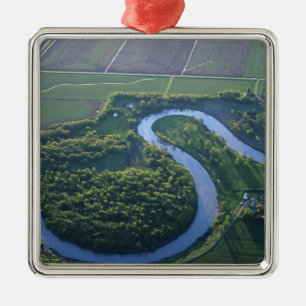 Luchtbeeld van de Rode Rivier van het Noorden Metalen Ornament