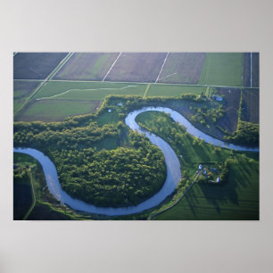 Luchtbeeld van de Rode Rivier van het Noorden Poster