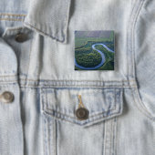 Luchtbeeld van de Rode Rivier van het Noorden Vierkante Button 5,1 Cm (In situ)