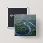 Luchtbeeld van de Rode Rivier van het Noorden Vierkante Button 5,1 Cm (Voorkant /achterkant)