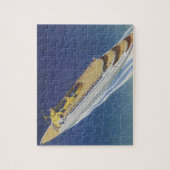 Luchtbeeld van een ouderwets cruiseschip in de oce legpuzzel (Verticaal)