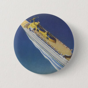 Luchtbeeld van een ouderwets cruiseschip in de oce ronde button 5,7 cm
