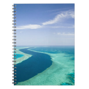 Luchtbeeld van het Great Barrier Reef door de Notitieboek