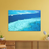 Luchtbeeld van het Groot Barrièrerif door de Canvas Afdruk (Insitu (Woonkamer))