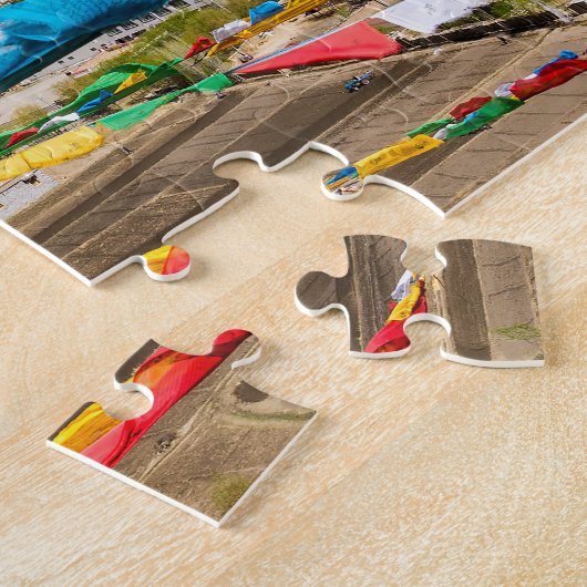Luchtbeeld van het Samye-klooster - Tibet, Azië Legpuzzel (Zijkant)