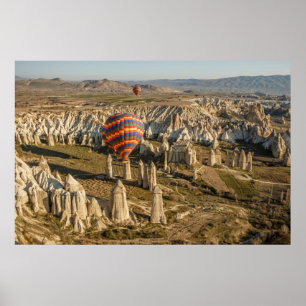 Luchtbeeld van hete luchtballonnen, Cappadocië 2 Poster