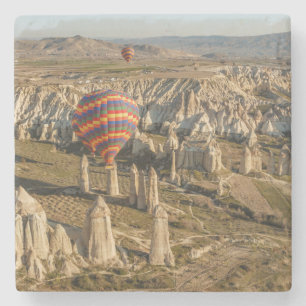 Luchtbeeld van hete luchtballonnen, Cappadocië 2 Stenen Onderzetter