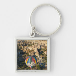 Luchtbeeld van hete luchtballonnen, Cappadocië Sleutelhanger