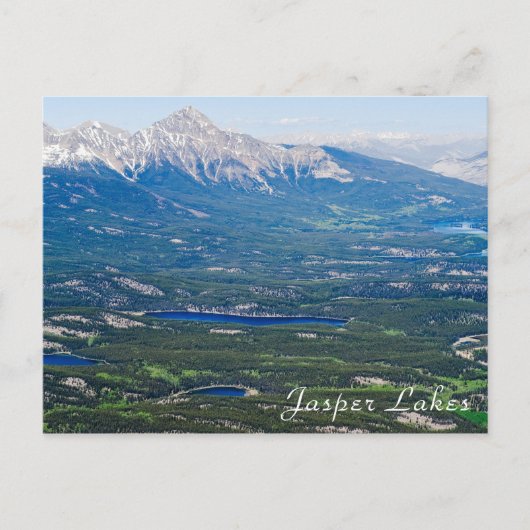 Luchtbeeld van Jasper-meren - Canada Briefkaart (Voorkant)