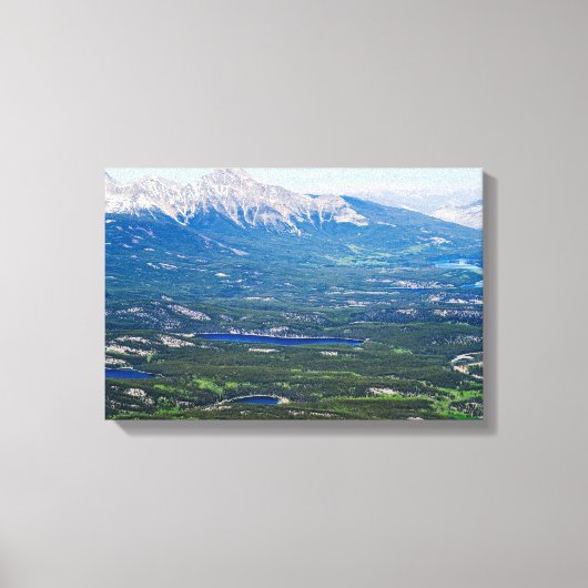 Luchtbeeld van Jasper-meren - Canada Canvas Afdruk (Voorkant)
