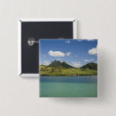 Luchtbeeld van Lion Mountain, Zuid-Oost Vierkante Button 5,1 Cm (Voorkant /achterkant)
