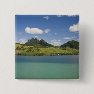 Luchtbeeld van Lion Mountain, Zuid-Oost Vierkante Button 5,1 Cm