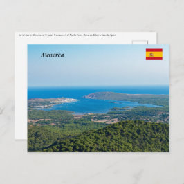 Luchtbeeld van Menorca vanaf de top van Monte Toro Briefkaart