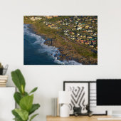 Luchtbeeld van Orange Rock, Zuidkust Poster (Thuiskantoor)