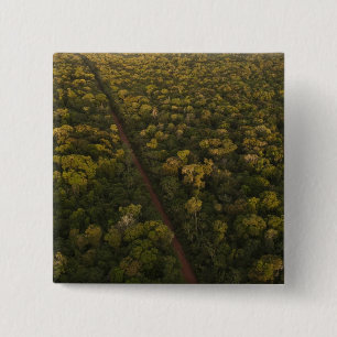 Luchtbeeld van regenwoud. Iwokrama-reservaat, 2 Vierkante Button 5,1 Cm