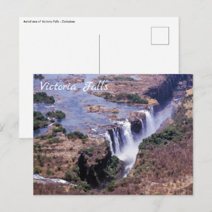 Luchtbeeld van Victoriawatervallen - Zimbabwe, Afr Briefkaart