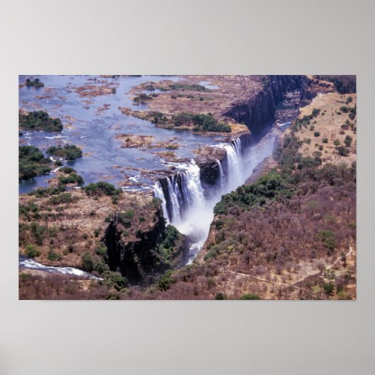 Luchtbeeld van Victoriawatervallen - Zimbabwe, Afr Poster (Voorkant)