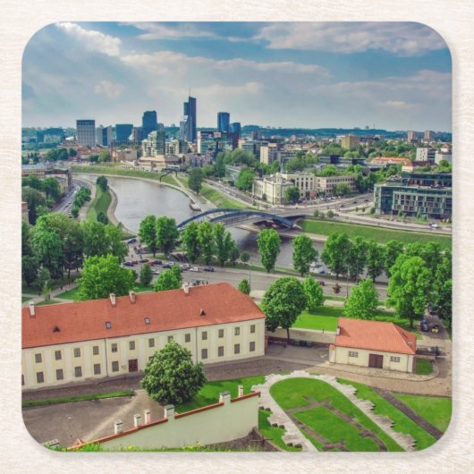 Luchtbeeld van Vilnius, Litouwen Kartonnen Onderzetters (Voorkant)