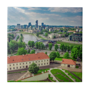 Luchtbeeld van Vilnius, Litouwen Tegeltje