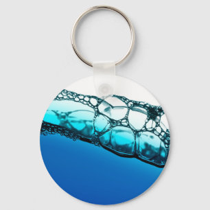 Luchtbellen in blauw water sleutelhanger