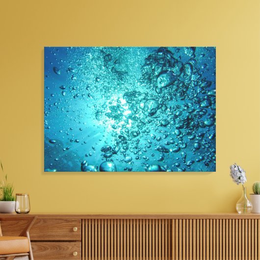 luchtbelletjes-230014 WATER BUBBLES OCEAN UNDERWAT Canvas Afdruk (Insitu (Woonkamer))