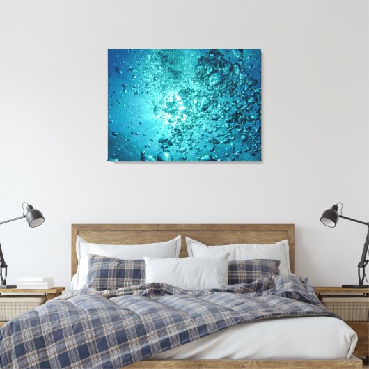 luchtbelletjes-230014 WATER BUBBLES OCEAN UNDERWAT Canvas Afdruk (Insitu (Slaapkamer))