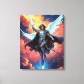 Luchtbeschermer Krijger Aartsengel Michael Canvas Afdruk (Voorkant)