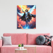 Luchtbeschermer Krijger Aartsengel Michael Canvas Afdruk (Insitu (Woonkamer))