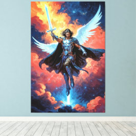 Luchtbeschermer Krijger Aartsengel Michael Canvas Afdruk