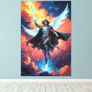 Luchtbeschermer Krijger Aartsengel Michael Canvas Afdruk