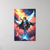 Luchtbeschermer Krijger Aartsengel Michael Canvas Afdruk (Voorkant)